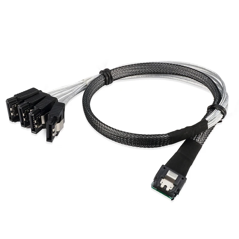 Cabledeconn мини SAS38P SFF-8654 до 4 * SATA кабель для синхронизации данных сервер передачи 0 5 м 1