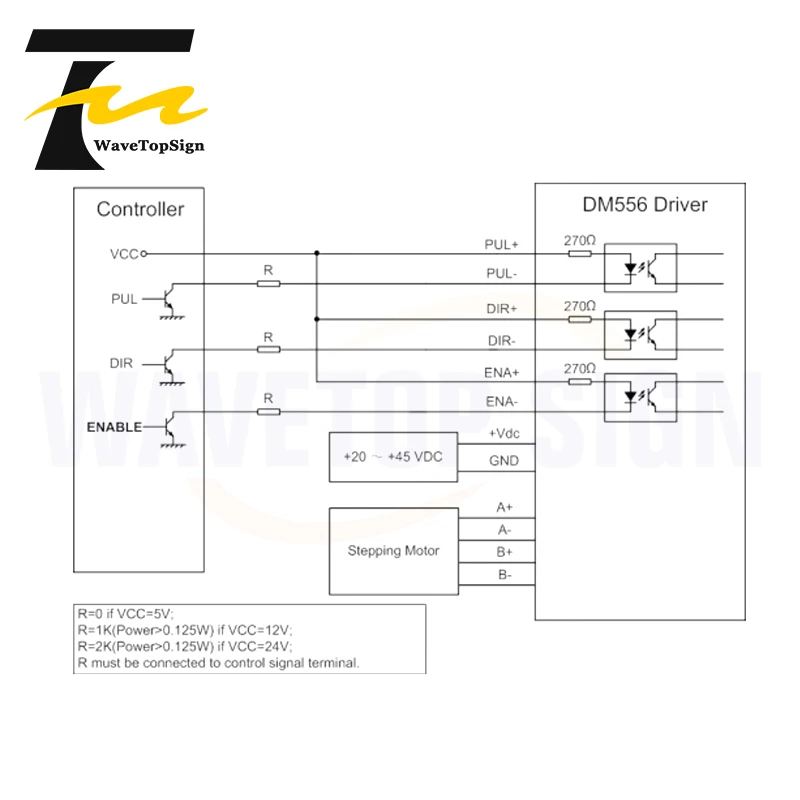 Leadshine 2 Фаза Цифровой Драйвер шагового двигателя DM556 Вход Напряжение VDC20-50V ток 0,5-5.6A