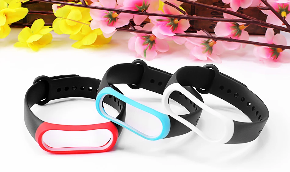 BOORUI mi band 3 ремешка двойной цвет mi band 3 Аксессуары pulseira mi band 3 сменный силиконовый ремешок для xiaomi mi3