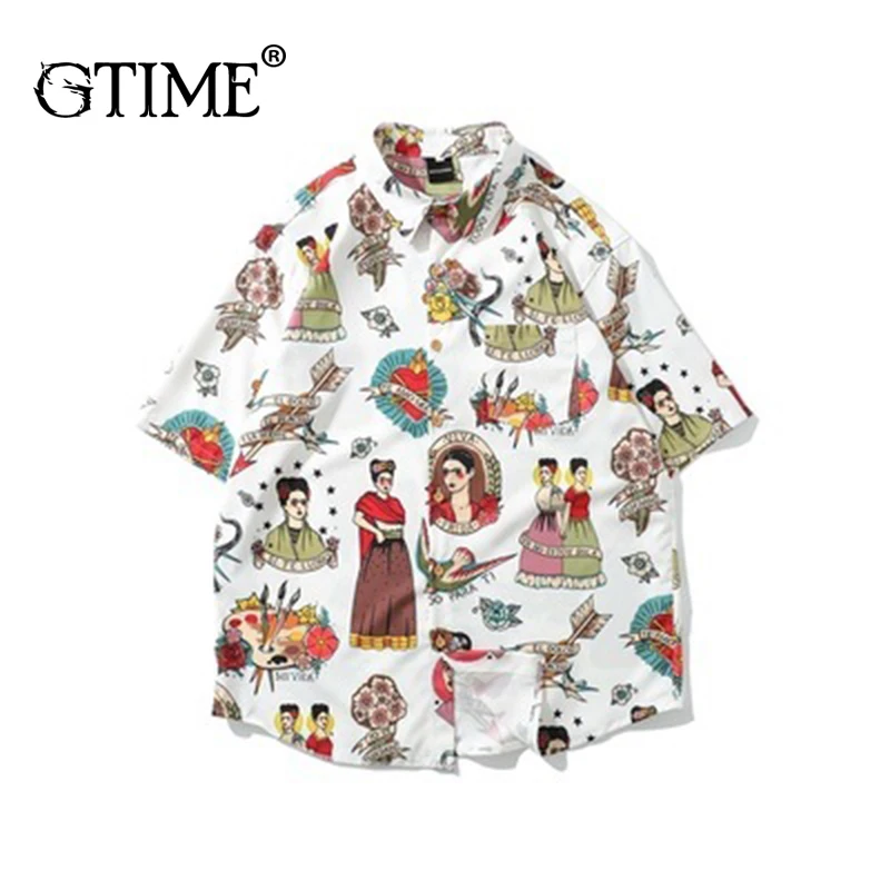 Дропшиппинг Gtime/Летняя футболка с коротким рукавом Винтаж Цветная рубашка