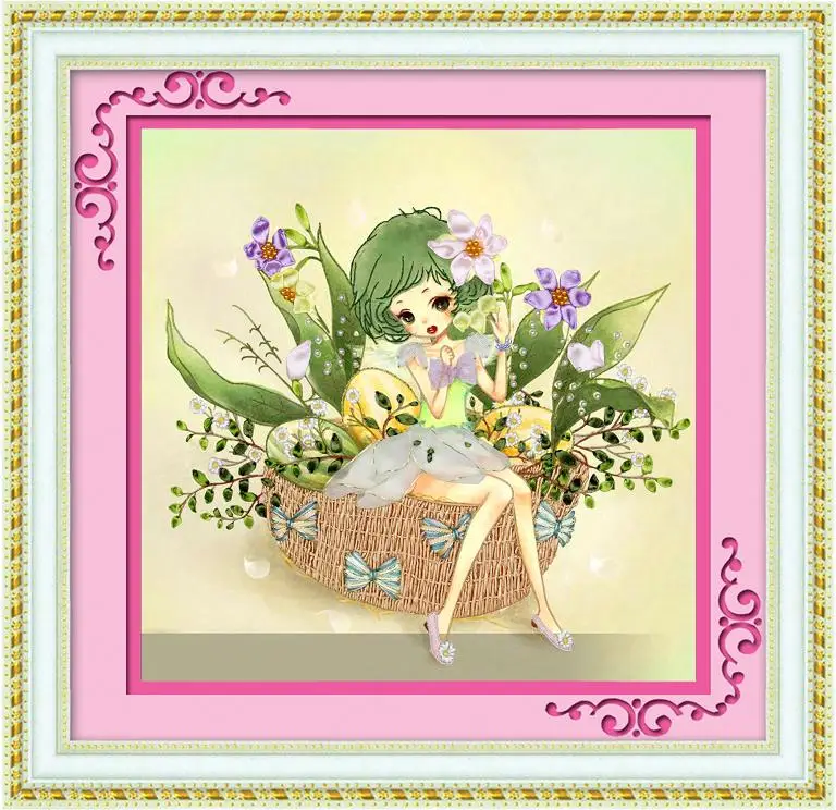 Набор для вышивки лентой с цветами 48*48 см|ribbon embroidery kits diy|diy embroiderydecorative decorative |