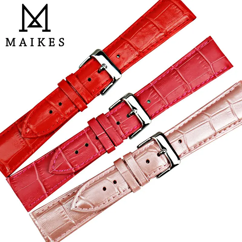 MAIKES хорошее качество Ремешки для наручных часов белый 14 16 18 20 22 мм ремешок для часов из натуральной кожи чехол для часов Tissot браслет для часов