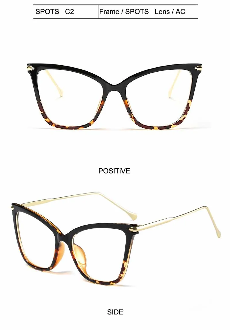 FEISHINI Black frame Cat Eye Glasses Frame Women brand Clear Lens Transparent Eyewear frames Ladies Myopia Nerd eyeglasses frame