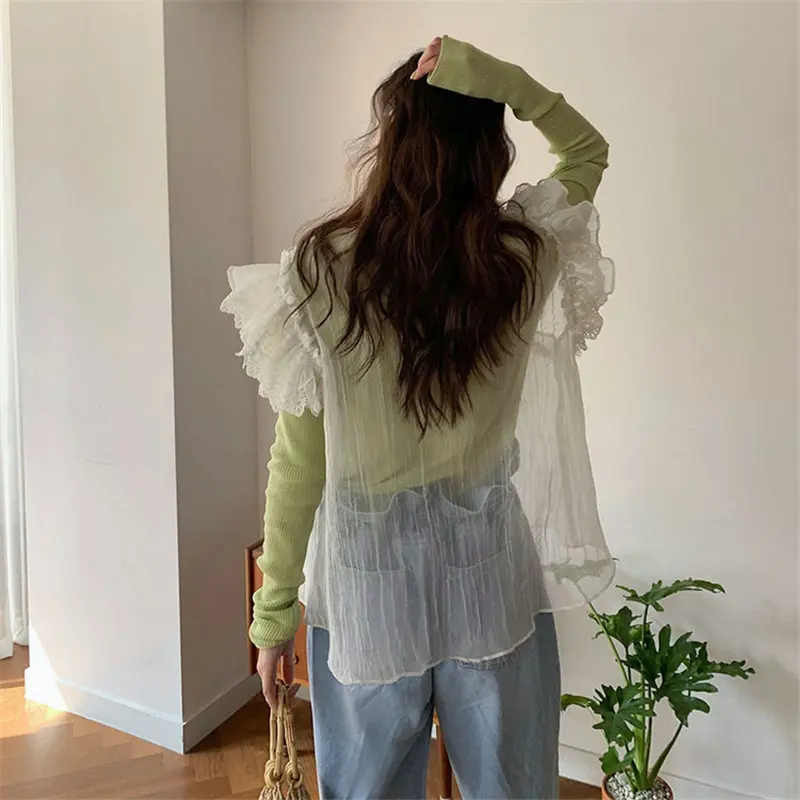 Рубашка Alien Kitty легкая летняя без рукавов на каждый день шнурках свободная