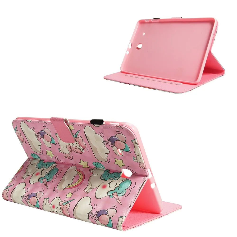 Для samsung T560 Дело мультфильм сова башня бабочка PU кожи стойки Смарт Case для Galaxy Tab E