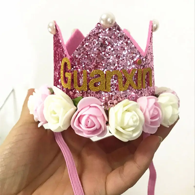 DIY Мальчик Синий Серебряный первый день рождения шляпа девушка золото розовый