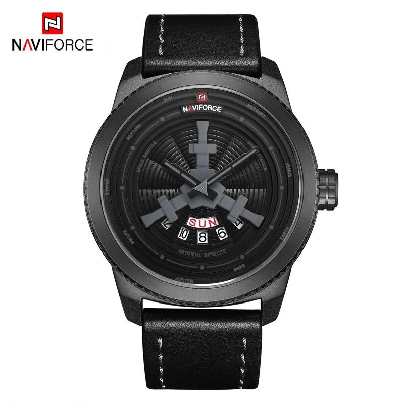 NAVIFORCE Креативные мужские часы Модные Спортивные кварцевые наручные часы мужские кожаные повседневные водонепроницаемые армейские часы мужские часы