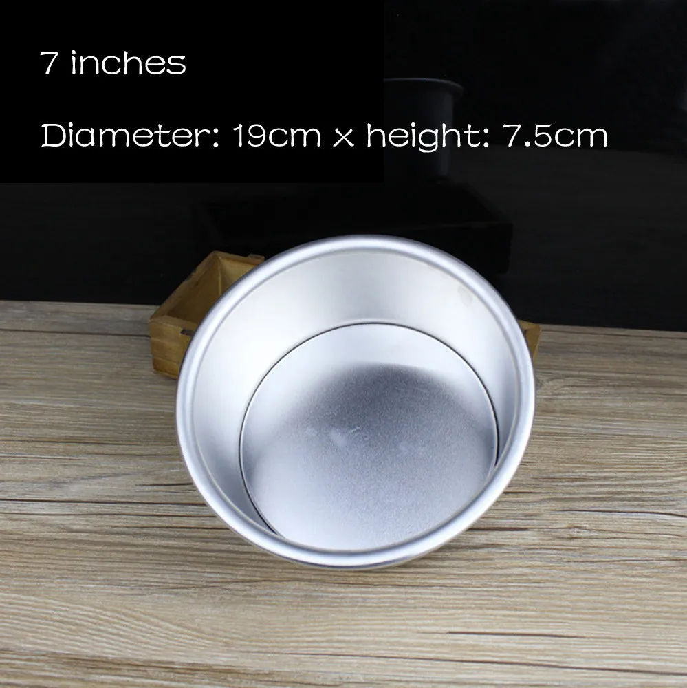 7 inch 19x7.5cm В Алюминий сплав круглая форма для выпечки кекса, форма для выпекания пудинг чизкейк 2/4/6/7/8 в комплекте набор форм для украшения со съемным дном - Color: 7 inch 19x7.5cm
