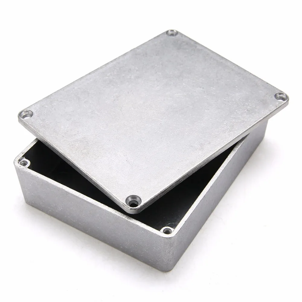 Серебристый алюминиевый корпус Электронный отлитый под давлением Stompbox Project Box