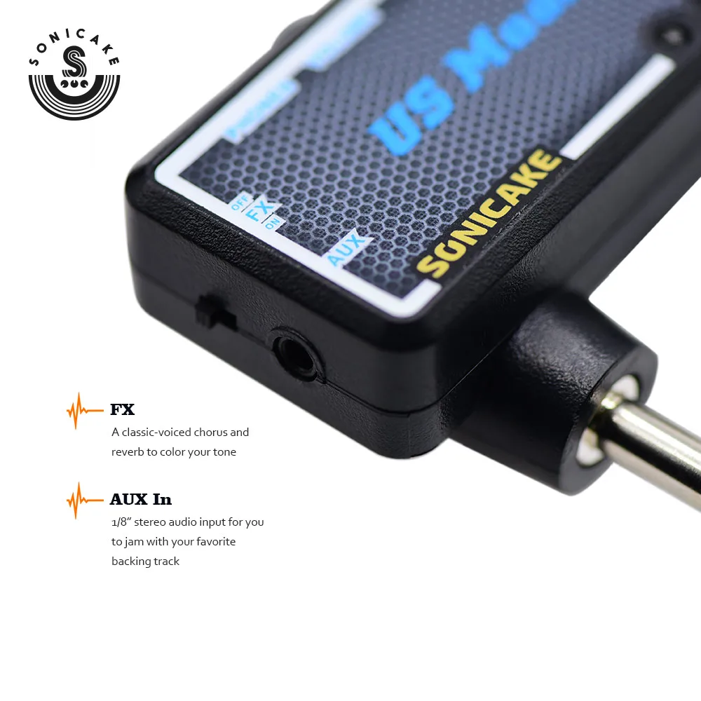 Sonicake Мини Портативный usb-заряжаемый усилитель электрическая гитара вилка усилитель для наушников ультра высокая-головная уборка чистый комбо QAP-4