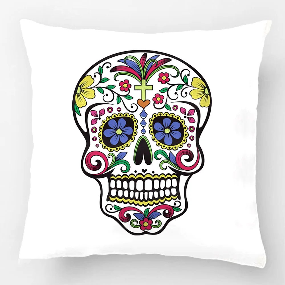 

Sugar Skull Throw Pillow Case Decorative Cushion Cover Pillowcase Customize Gift High-Quality By Lvsure For Car Sofa Seat
