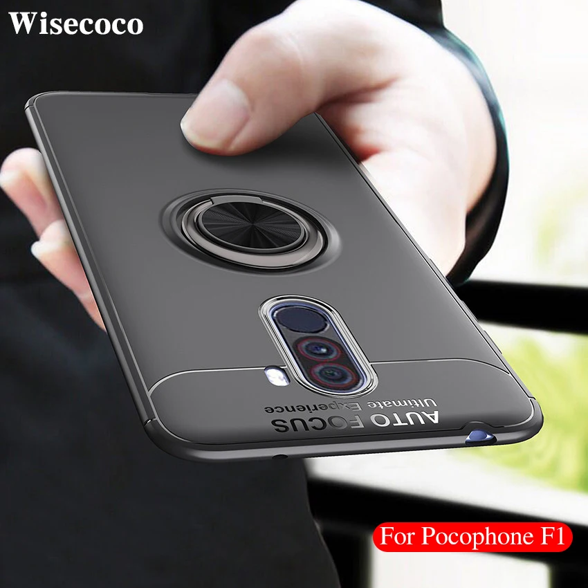 Чехол для Pocophone F1 Mi Poco магнитное кольцо автомобильная подставка Мягкая
