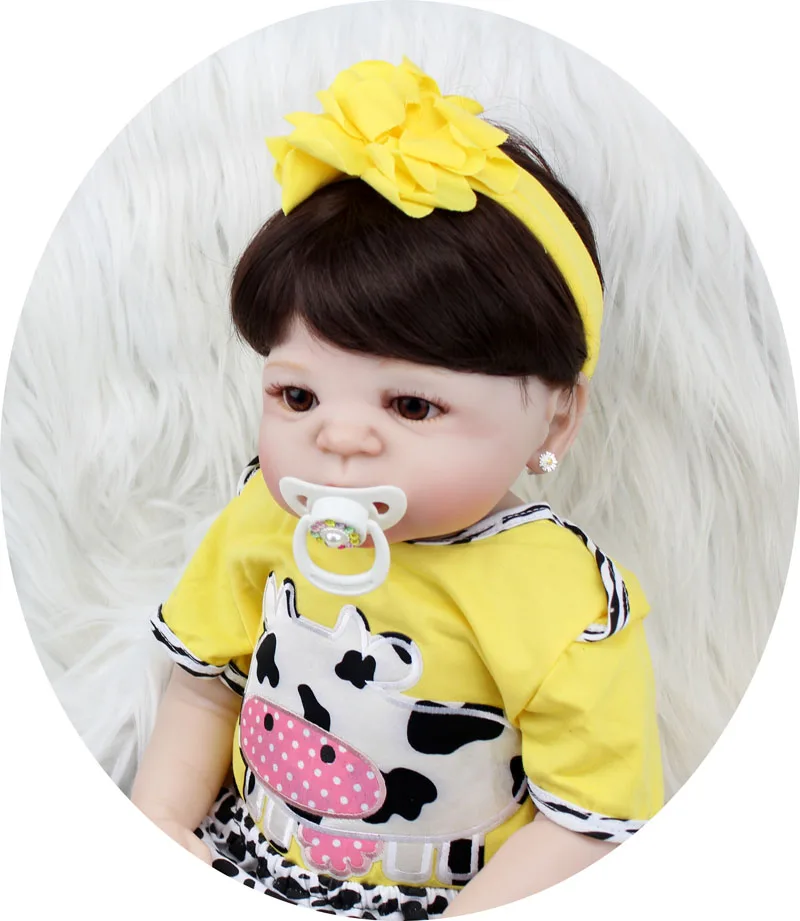 BZDOLL 55 см полностью силиконовая кукла Reborn Baby Doll игрушка Реалистичная 22 дюймов новорожденная принцесса малыш девочка подарок на день рождения Купание игрушка