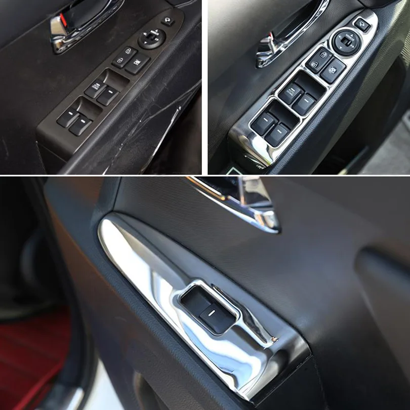 4 шт. нержавеющей Интерьер Аксессуары Внутренняя дверь подлокотник окно