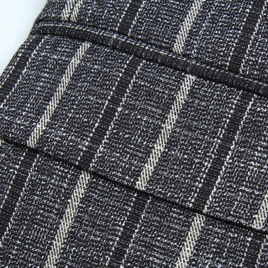 Костюм Мужской приталенный в полоску блейзер свадебный костюм из 3 предметов