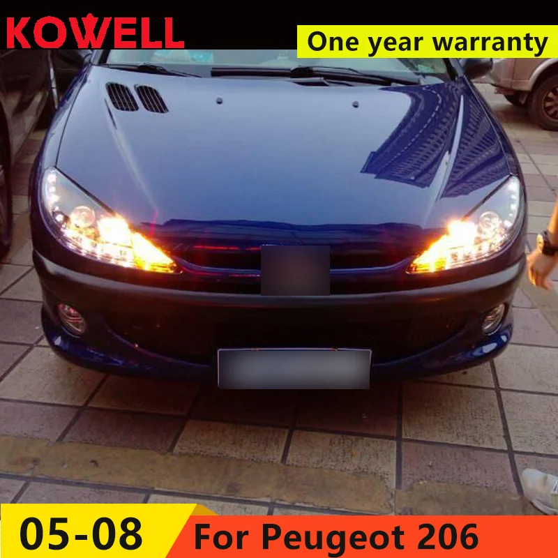 Автомобильный Стайлинг KOWELL для Peugeot 206 фары 2004 2008 V1 безопасные зрения лампы Angel