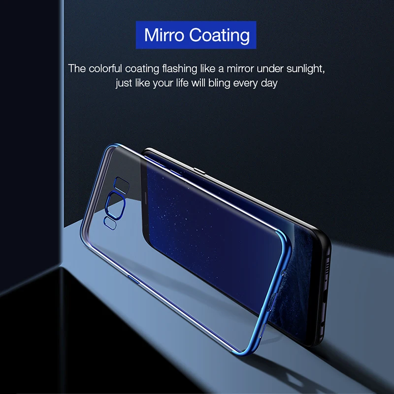 

For Samsung Galaxy S8 Plus Case Cover Clear Plating TPU Soft Silicone Thin Back Cover For GalaxyS8 S8 S8Plus Case Phone Coque