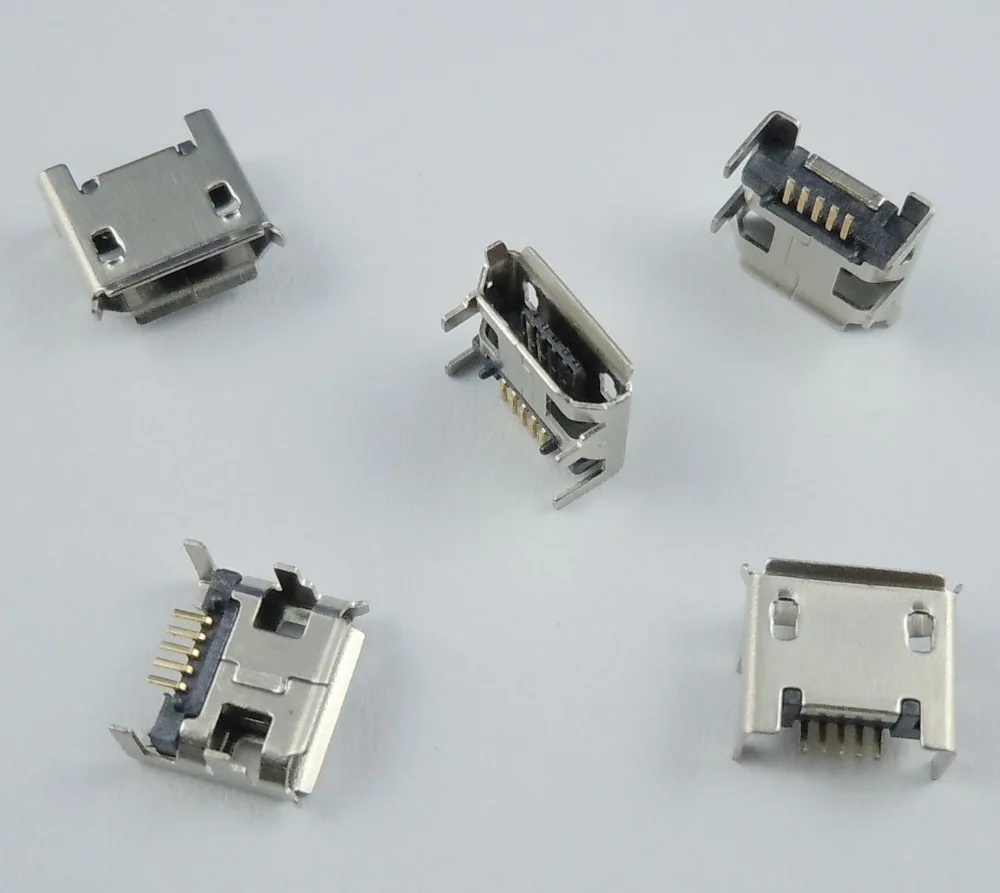 10 шт. Micro USB Type B Женский 5-контактный Штекерный разъем DIP 4 ножки | Строительство и