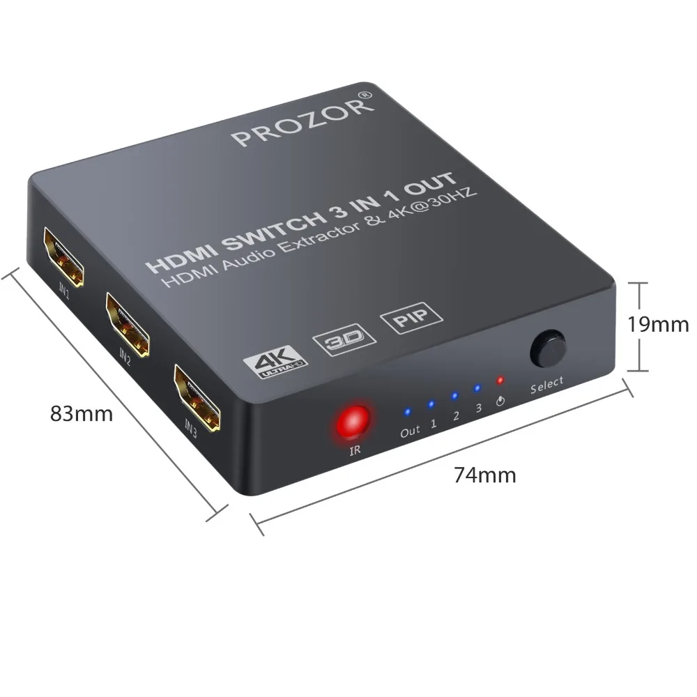 PROSTER 3x1 HDMI коммутатор с аудио экстрактором конвертер аналоговый оптический Toslink