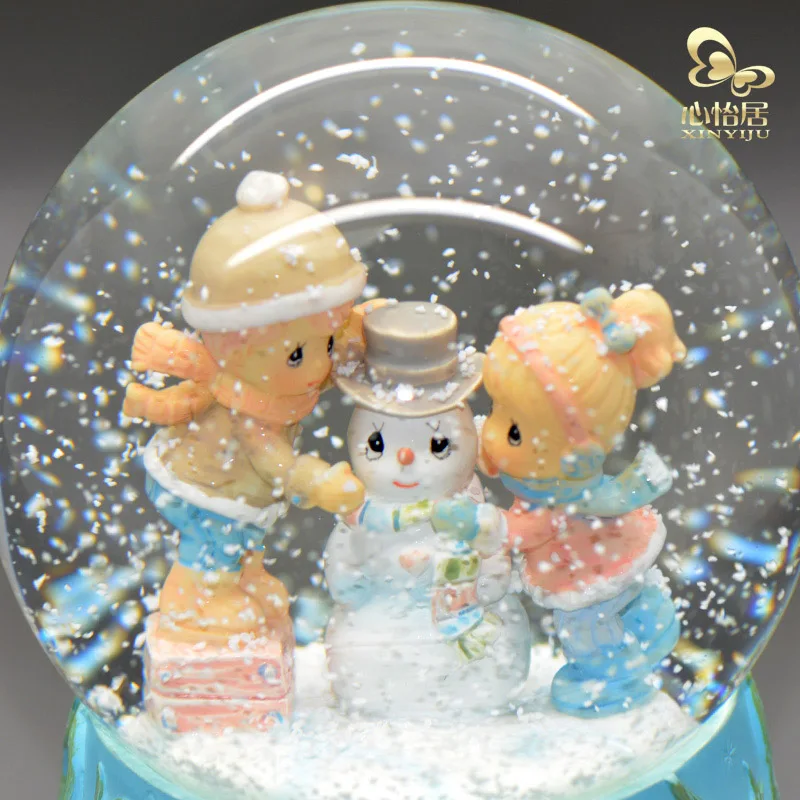 Zm световая вращающаяся плавающая белая музыкальная шкатулка снежный глобус для