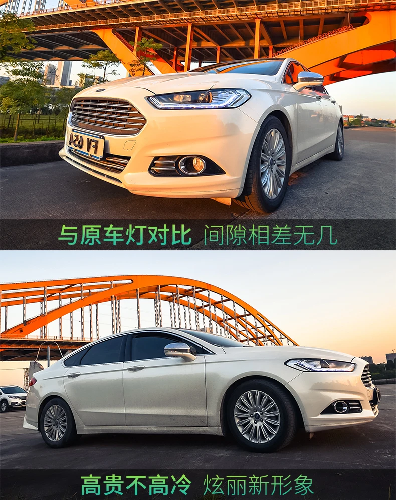 Автомобильный Стайлинг для Ford Mondeo 2013- светодиодный фонарь для нового Fusion Головной фонарь динамический сигнал поворота светодиодный DRL Bi-Xenon HID