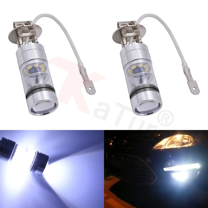 2 шт. Автомобильные светодиодные противотуманные фары H3 100 Вт лм|h3 100w|auto fogparking led |