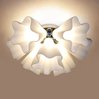 modern brief romantic diy creative e27 ceiling light fixture japanese home deco living room glass rustic flower ceiling lamp