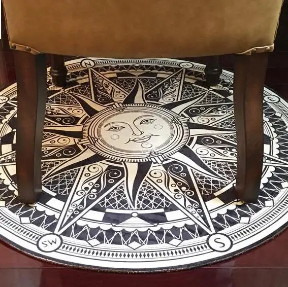 Европейский квадратный коврик fornasetti Titan в черном и белом цвете для гостиной, коврик для кофейного столика, нескользящий коврик для гостиной