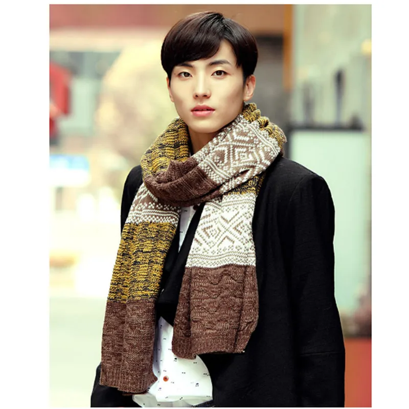 2018 Fashion Warm Wild Autumn And Winter New Jacquard Stitching Men's Scarf Bib Wholesale A Generation |