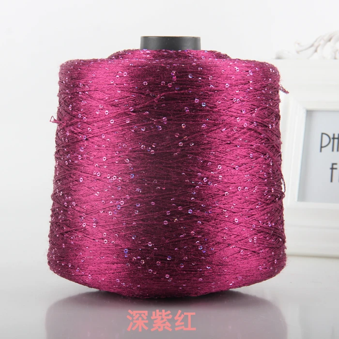 114dark purplish red 500 г блестящая пряжа с блестками шерстяная игла с натуральными бусинами кружевная завязка с узлом пряжа для ручная вязка крючком нить для свитера ZL50 - Цвет: 114dark purplish red