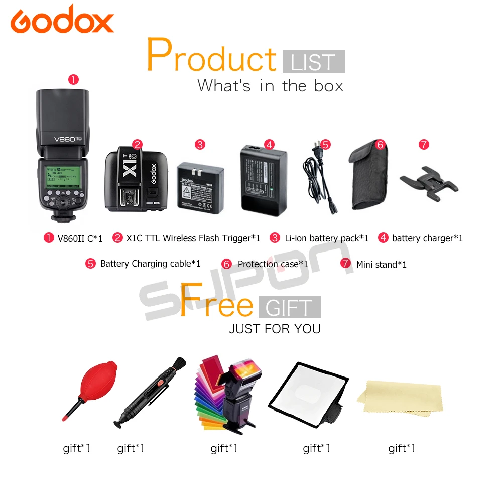 Paypal Accpect Godox V860II S/N/C/O/F Вспышка Speedlite 2 4G с батареей Flash + XIT триггер для Canon Nikon Sony Fuji