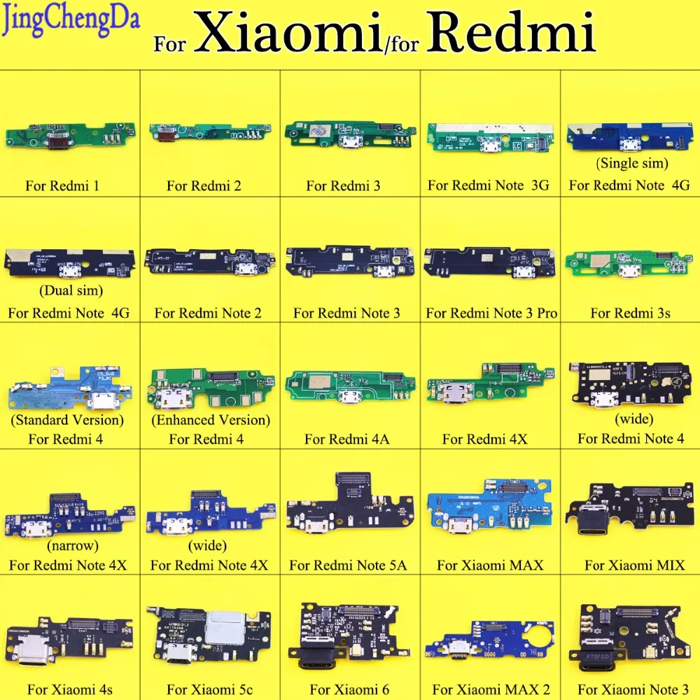 Плата микро док станции JCD USB порт для зарядки гибкий кабель Xiaomi Redmi 1 2 3 3s 4 4X Note 3/3Pro