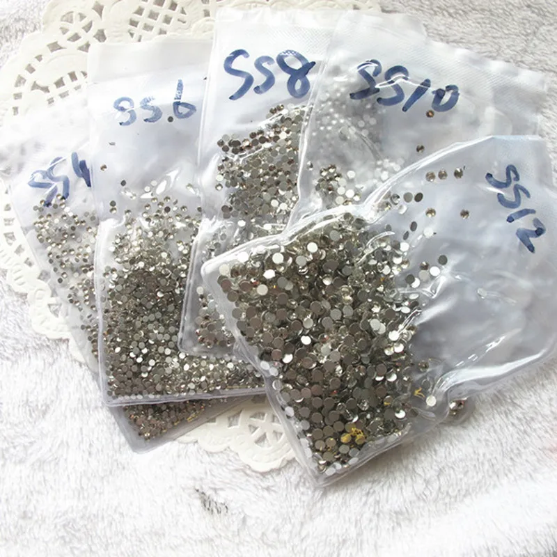 SS3 прозрачные Стразы AB 1 4 мм стеклянные стразы с плоской задней частью без горячей