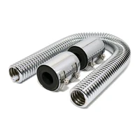 coolant water hose 24 stainless steel chrome universal radiator flex hose kit caps radiator cover