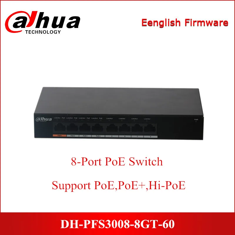 Сетевой видеорегистратор Dahua PFS3008 8GT 60 8 Порты и разъёмы гигабитный переключатель
