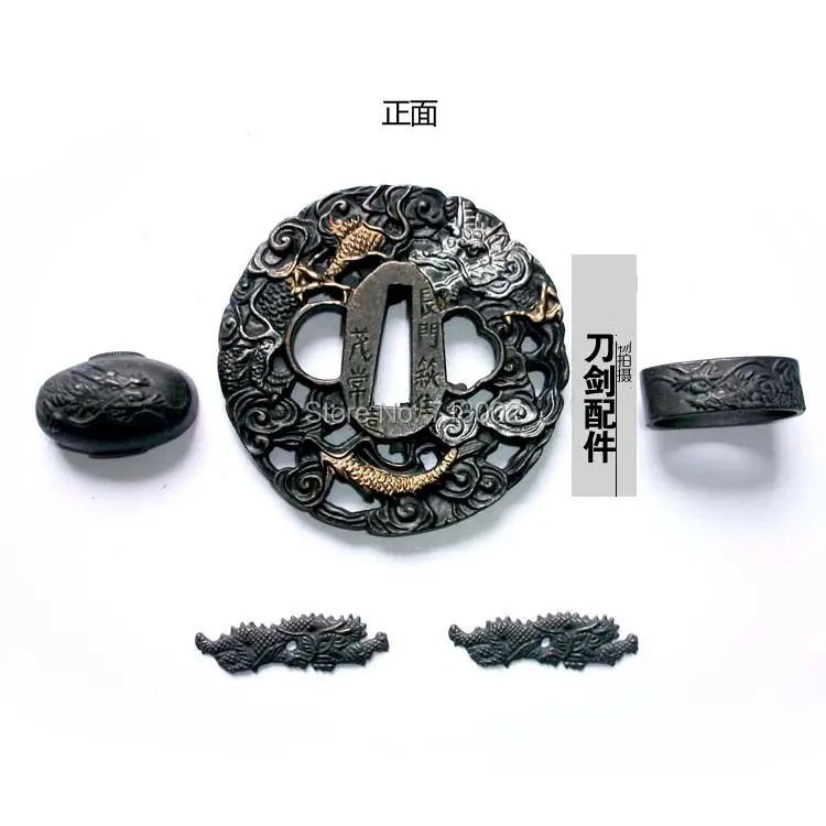 Подписанный японский самурайский меч аксессуар kirsite Katana фитинг Tsuba набор