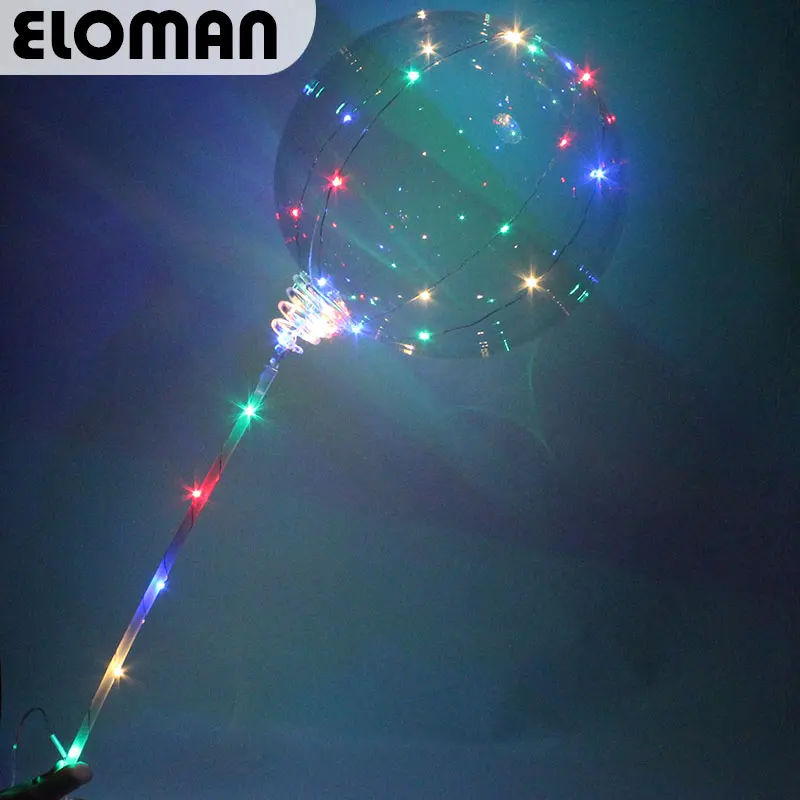 ELOMAN 10 шт., вечерние светодиодный шар с палкой, украшения для свадебной вечеринки, 3 м, светодиодный Светодиодный Шар Bobo
