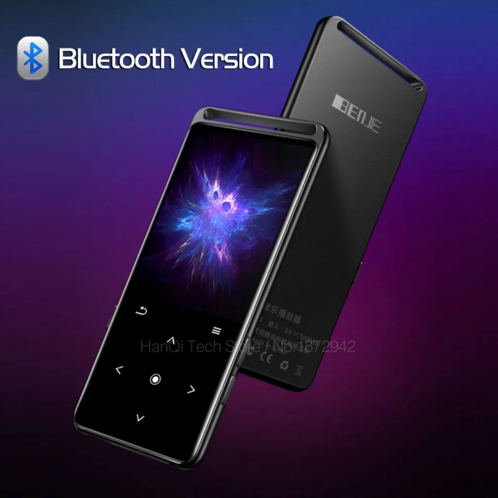 Black with Bluetooth BENJIE M6 Bluetooth 5,0 MP3 плеер без потерь 16 Гб HiFi портативный аудио Walkman с fm-радио электронная книга Диктофон MP3 музыкальный плеер - Цвет: Black with Bluetooth