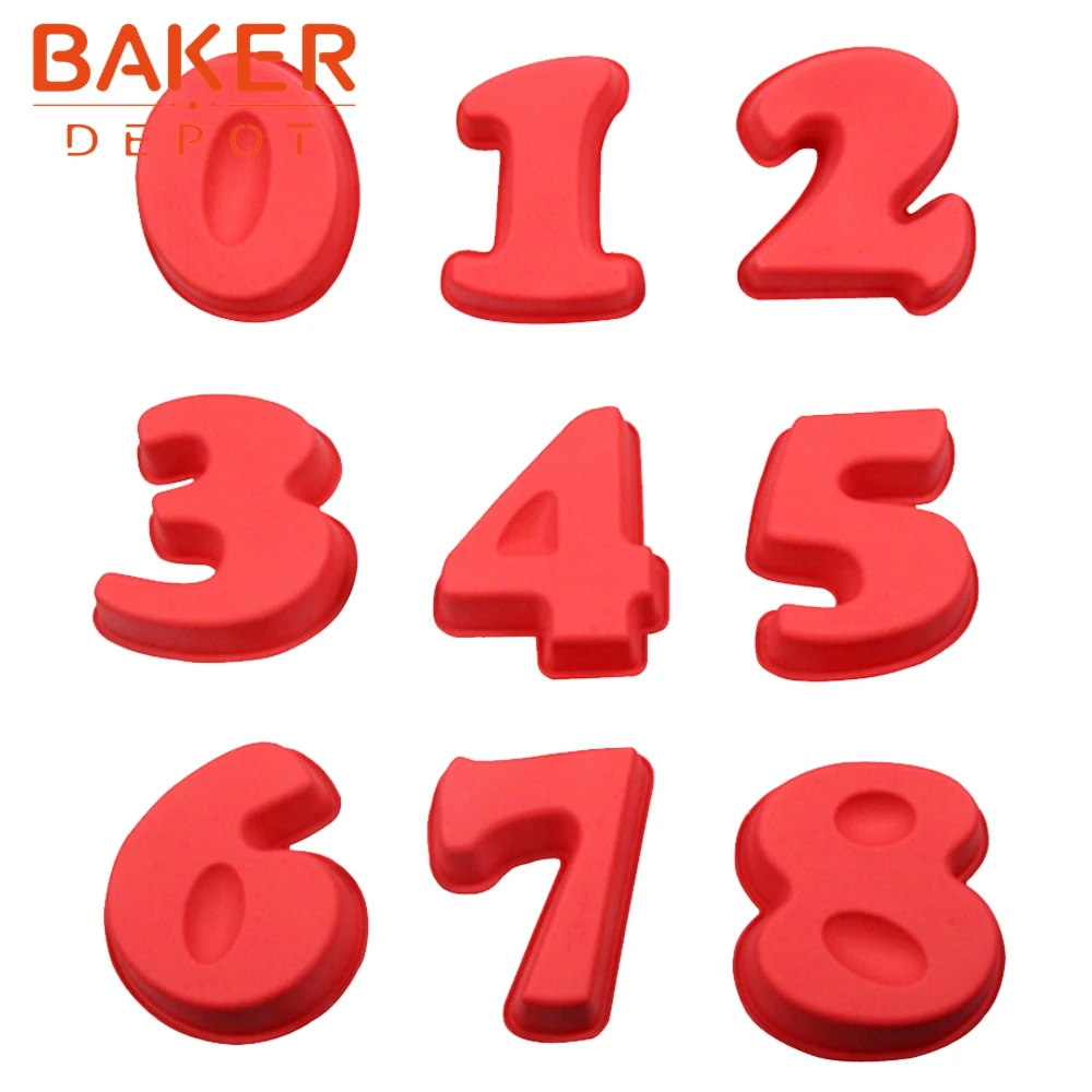 BAKER DEPOT 0-9 силиконовая форма для торта с цифрами Рождественский инструмент