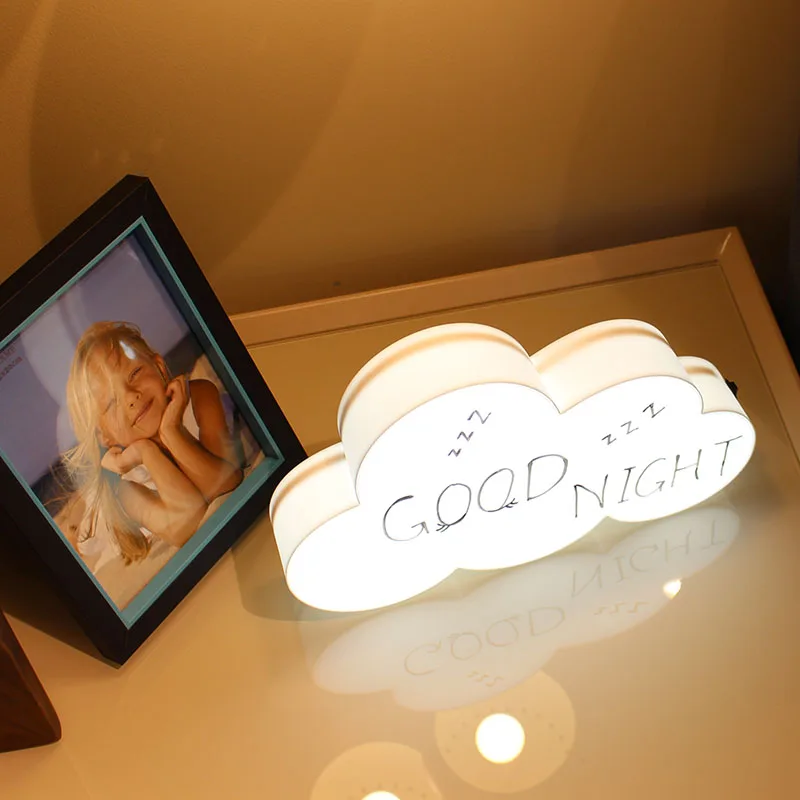 LED DIY облако Рукописное сообщение светлая коробка USB стол ночник Девушка Сетка