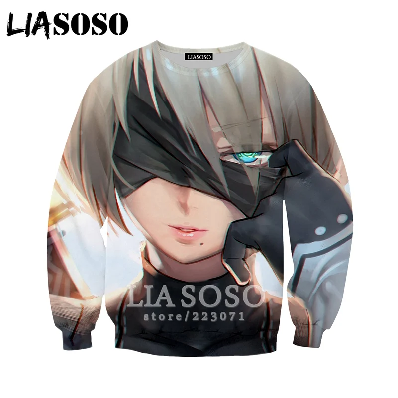 LIASOSO осенняя Новинка мужская и женская мода толстовка с 3D принтом видеоигра Nier