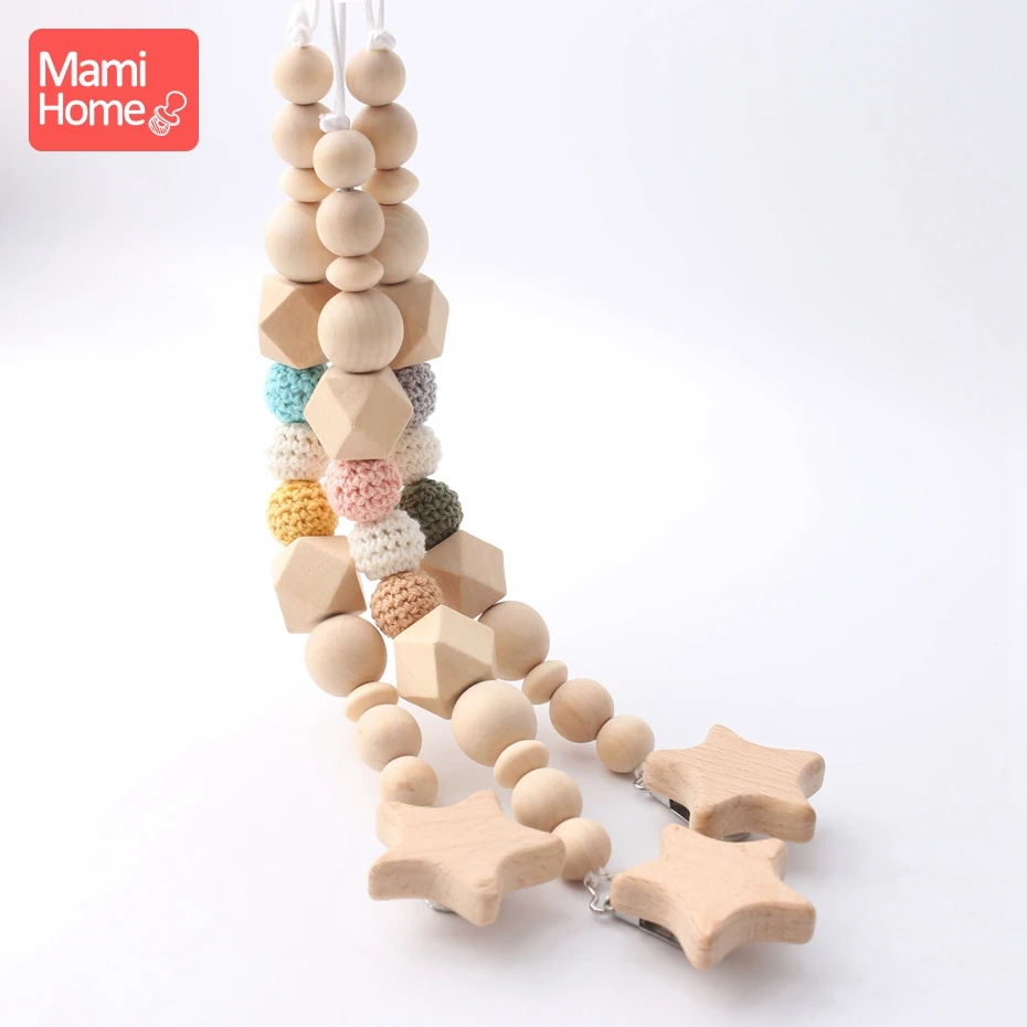 1 шт. детская пустышка на цепочке с прищепкой цепочки деревянные бусы Еда Класс