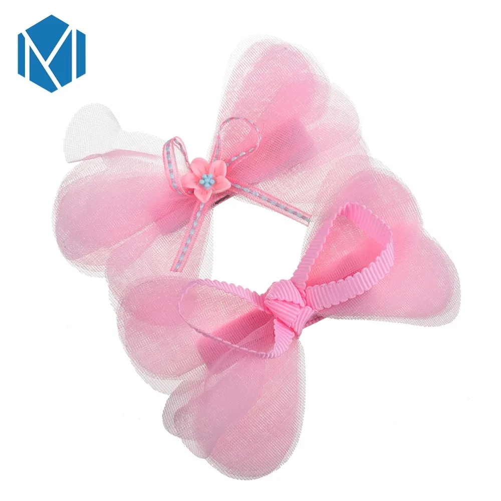 Заколки для волос M MISM 2 шт./компл. яркие цвета заколки девочек шифона с бантом