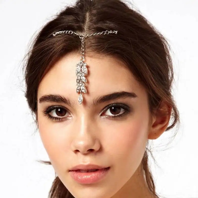 1 шт. Заколка Тикка для волос в стиле бохо женские цветочные хрустальные