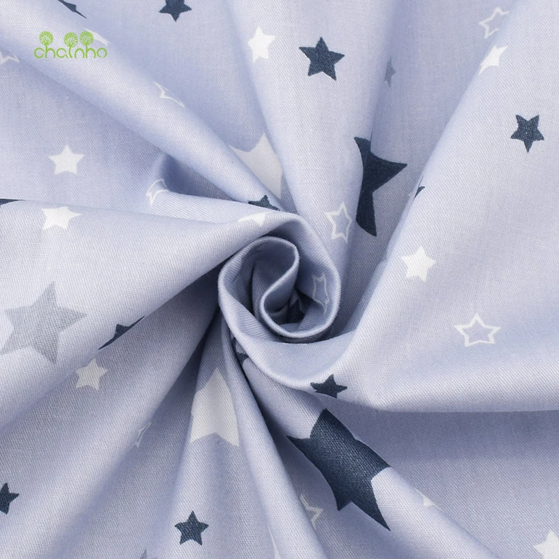 Chainho Новая Серая саржевая хлопчатобумажная ткань с принтом звезд для