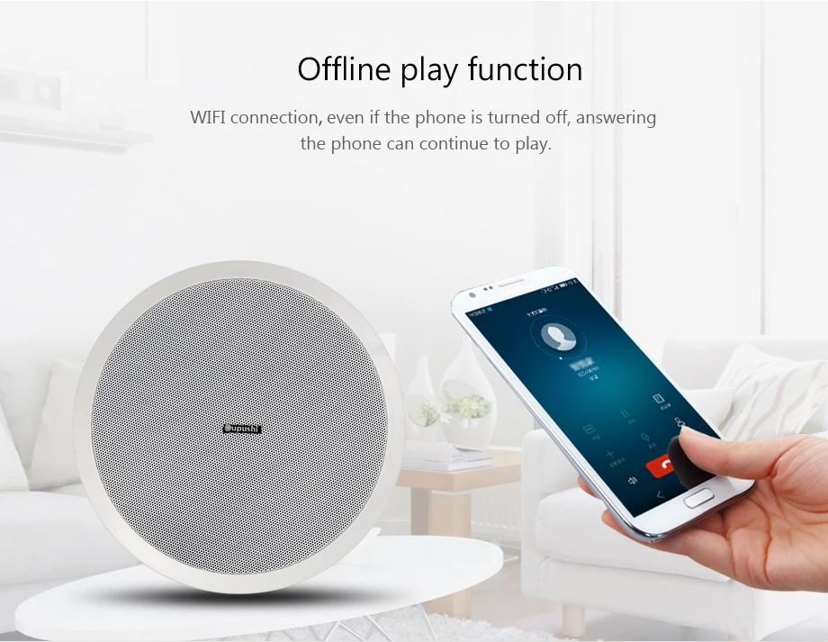 Oupushi ce 802 в потолок Громкая связь с Wi-Fi фоновая музыкальная система PA система