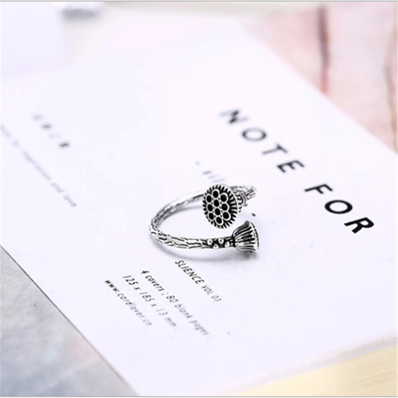 

Anel Anel Masculino 100% Rings For Seedpod Of Lotus Vintage Thai Jewelry Open Ring For Lover Best Gift