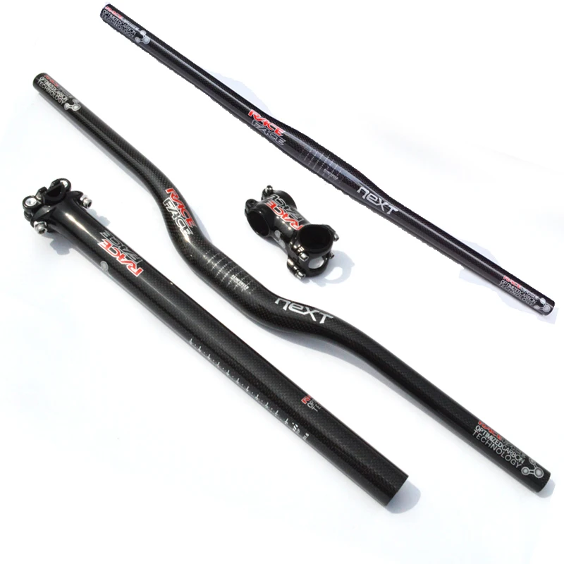 

RACE FACE NEXT MTB Bicycle Handlebar Set Mountain Bike Rise Bar Stem Seat Post Carbon Fiber Cycling Parts 31.8mm