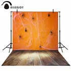 Allenjoy Хэллоуин фон паутина оранжевый фон деревянный пол фото фон для детей фото фоновые средства
