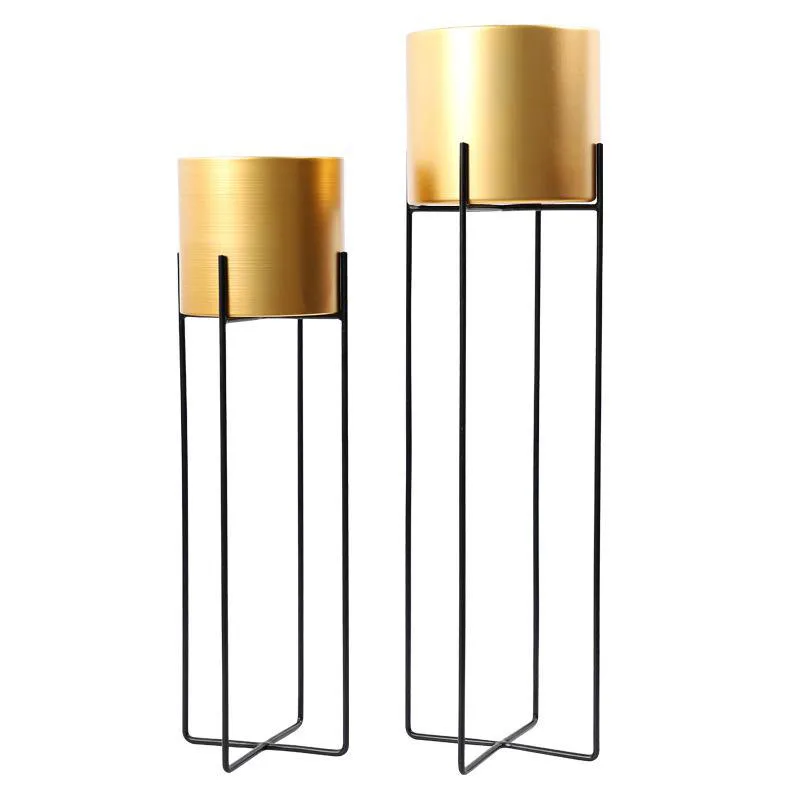 Gold Vase S and L 4 шт./лот, цветы, вазы, ваза металлическая настольная, завод, сушеный цветочный держатель, цветочный горшок, дорога, свинец для дома/свадьбы, коридор, украшение G091 - Цвет: Gold Vase S and L